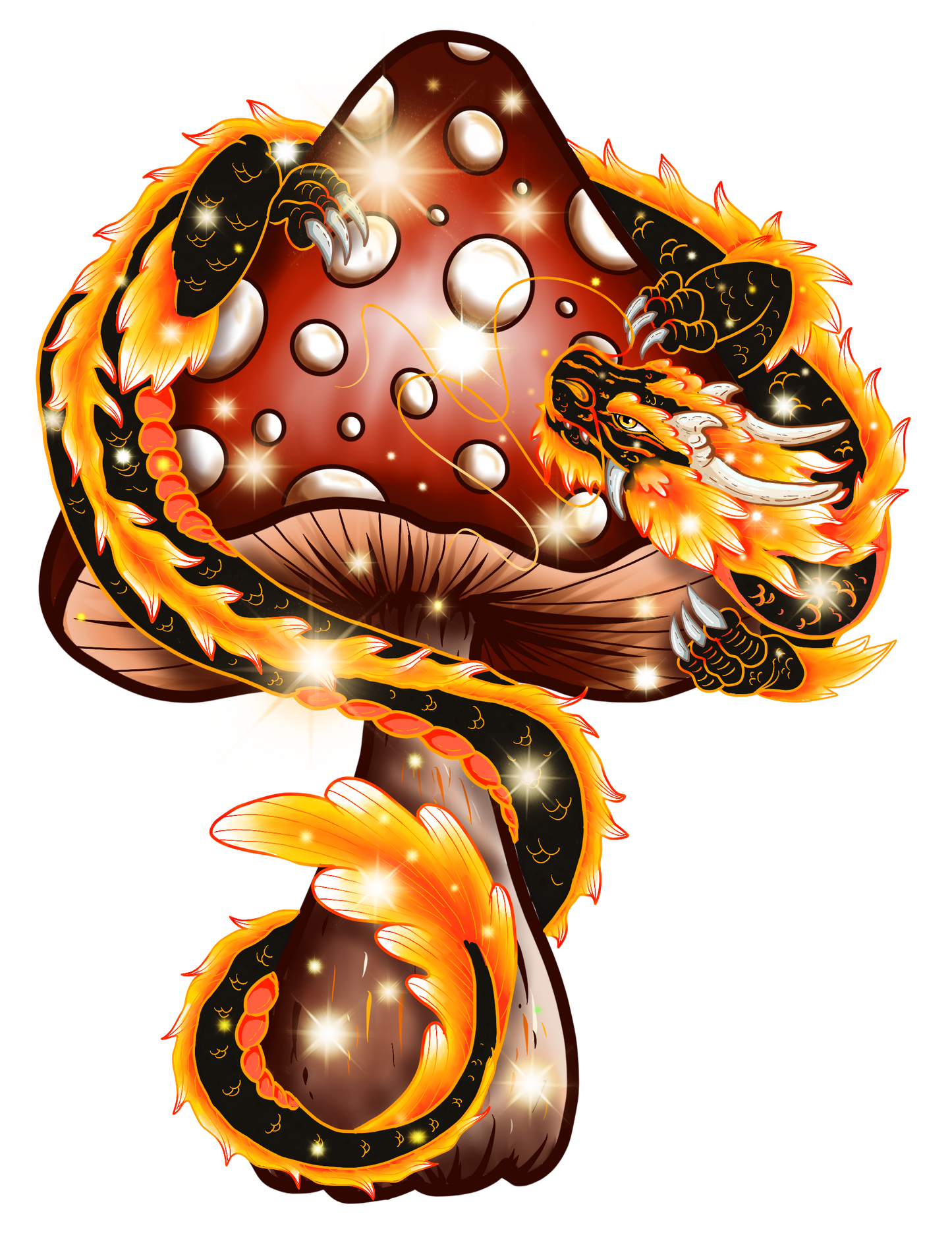 Mushroom Sticker - BLACK DRAGON MUSHROOM (small)