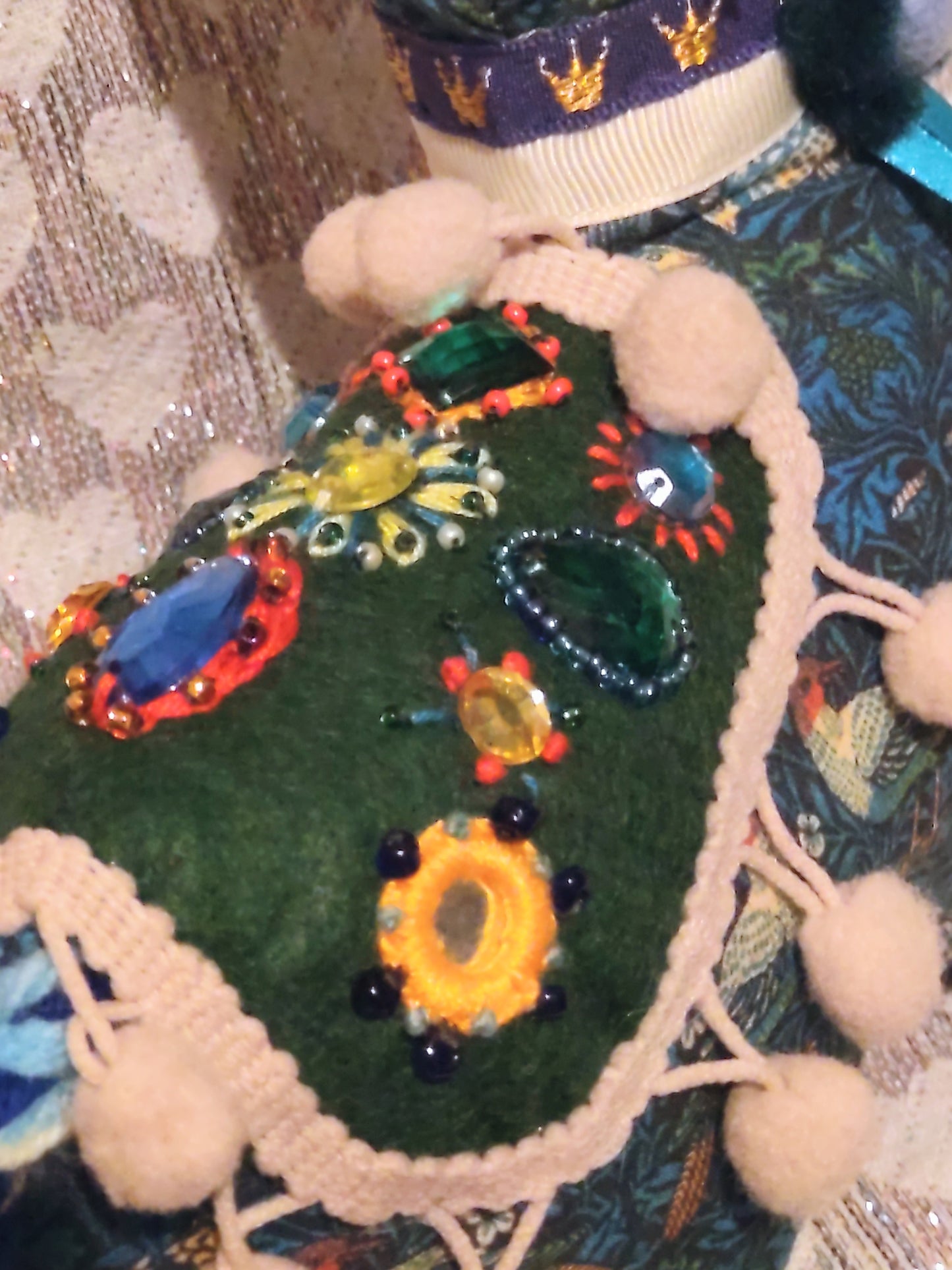 Patchwork Cat - DARK GREEN AND BLUE VINTAGE