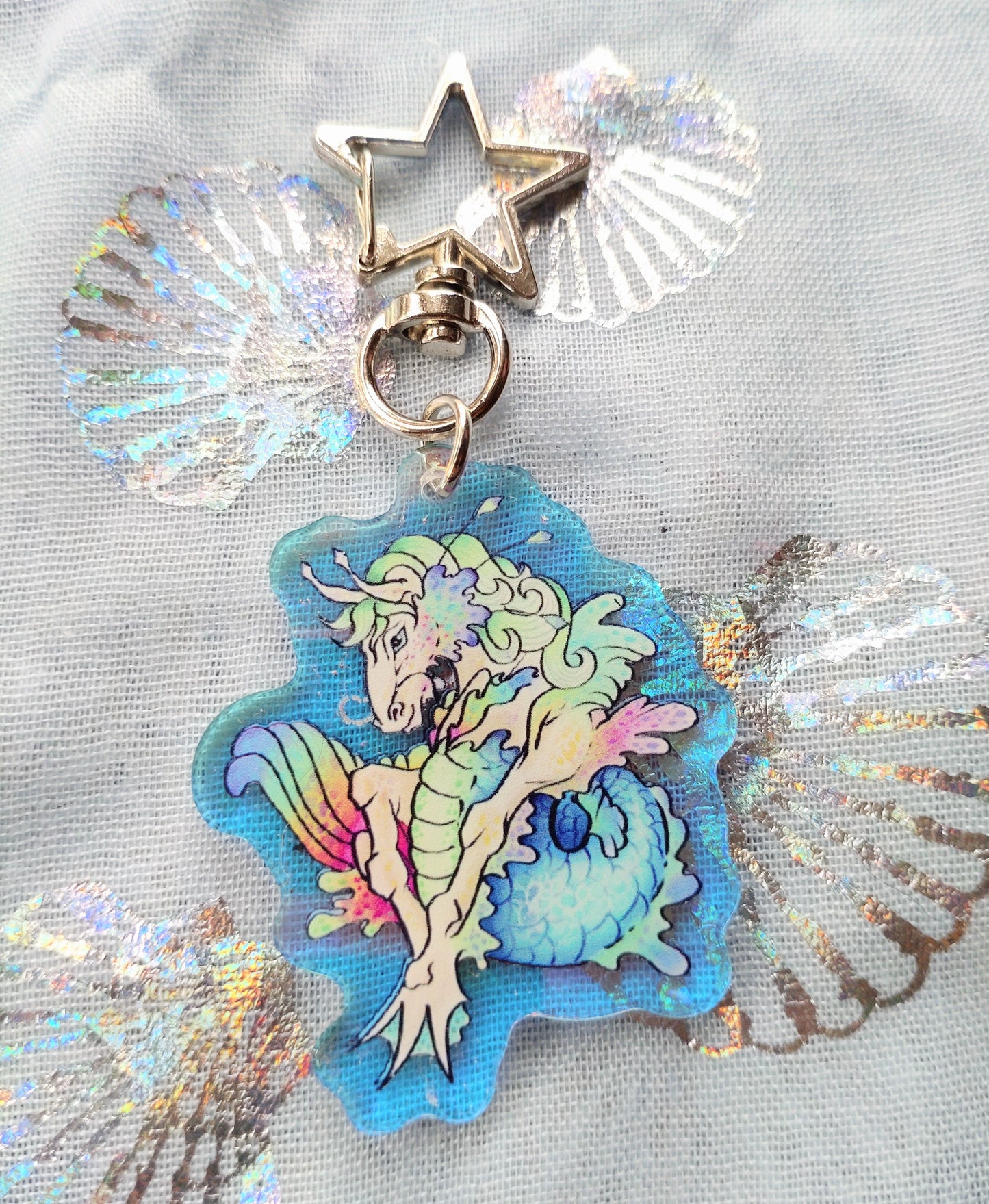 Rainbow/Prismatic Acrylic Keyring - WATERHORSE