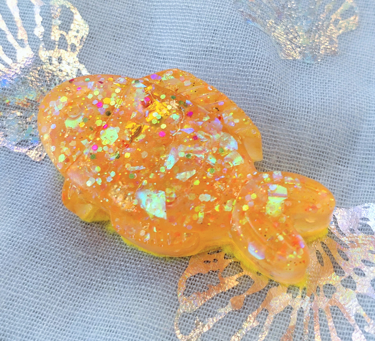 Fridge Magnet - ORANGE RESIN FISH