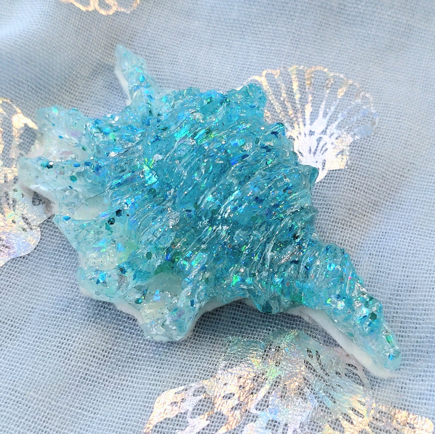 Fridge Magnet - TURQUOISE RESIN WHELK SHELL