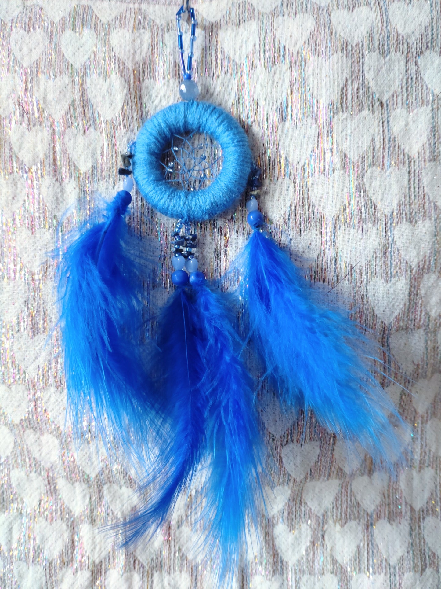 Handmade Dreamcatcher (small) - BLUE with - SODALITE