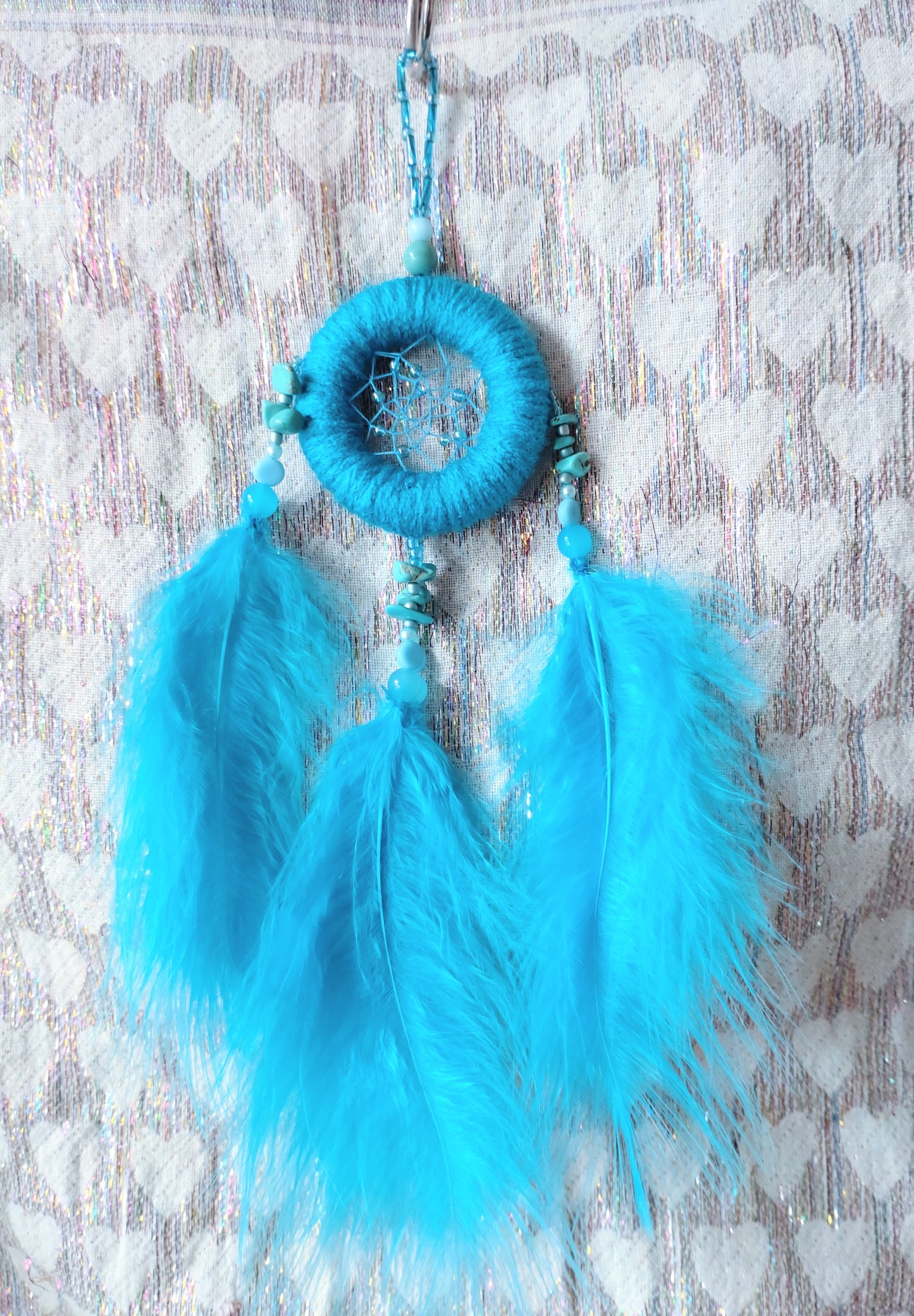 Handmade Dreamcatcher (small) - TURQUOISE with TURQUOISE