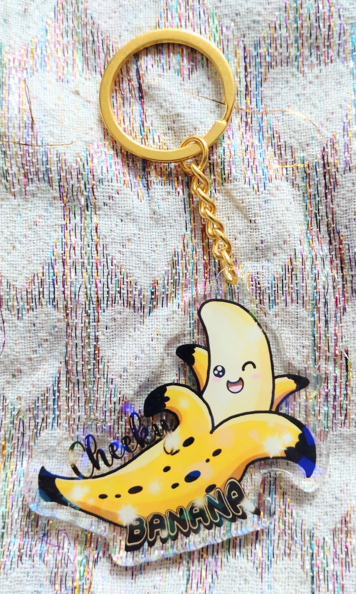 Rainbow/Prismatic Acrylic Keyring - CHEEKY BANANA