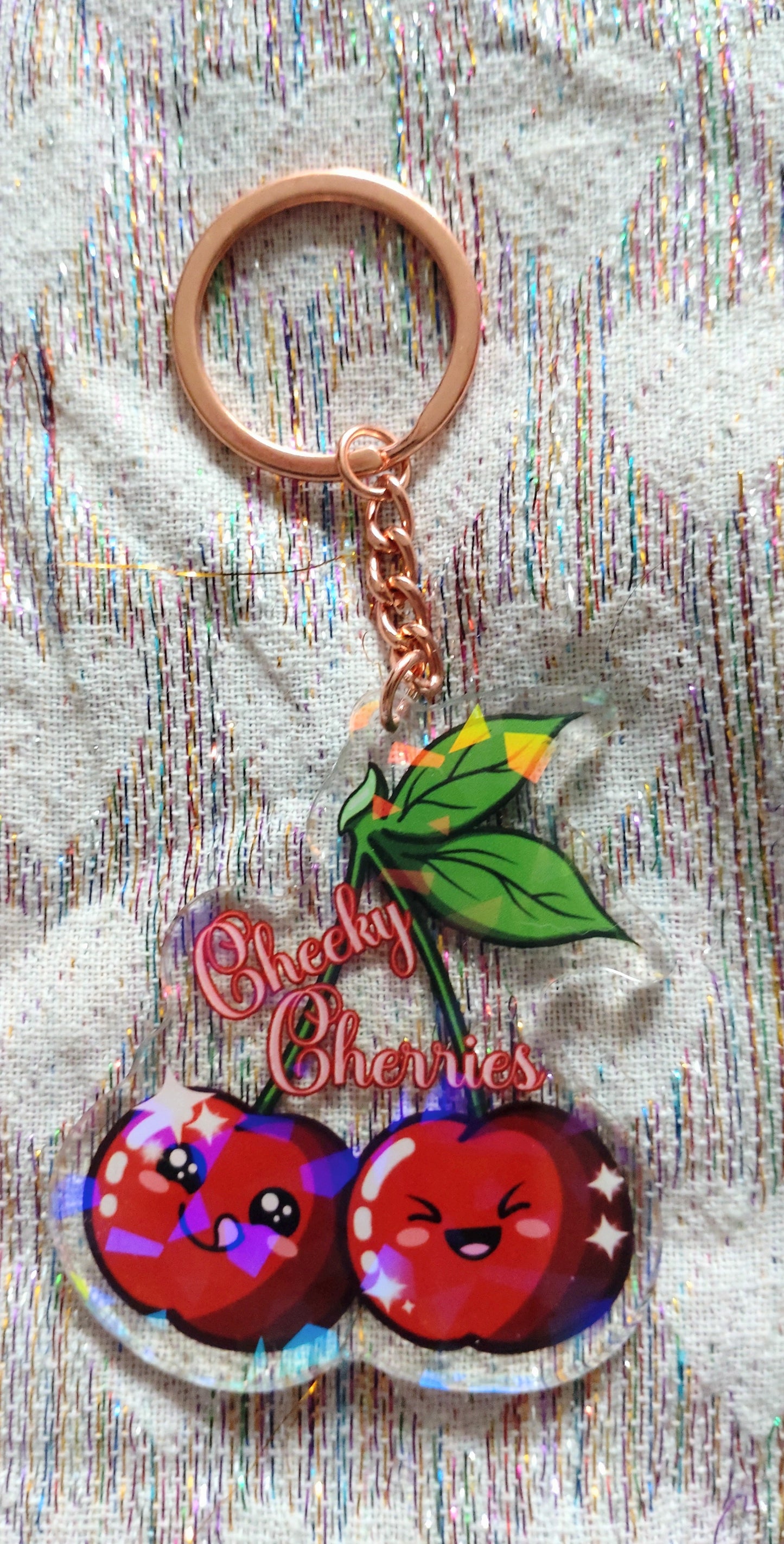 Rainbow/Prismatic Acrylic Keyring - CHEEKY CHERRIES