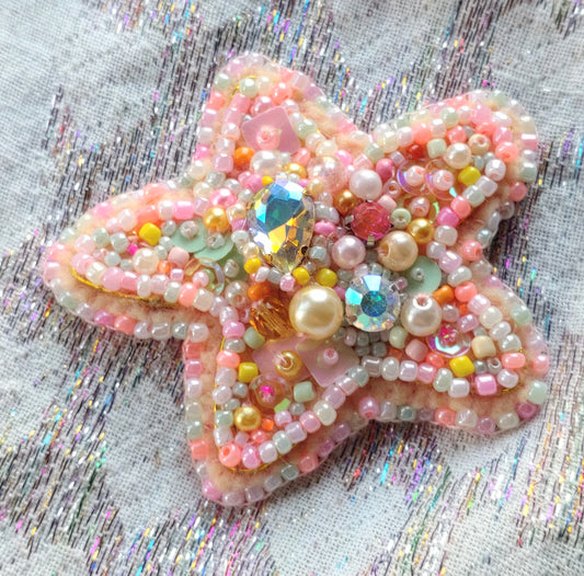 Beaded Starfish Brooch