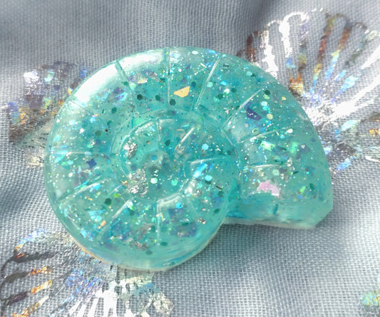 Fridge Magnet - TURQUOISE RESIN SPIRAL SHELL