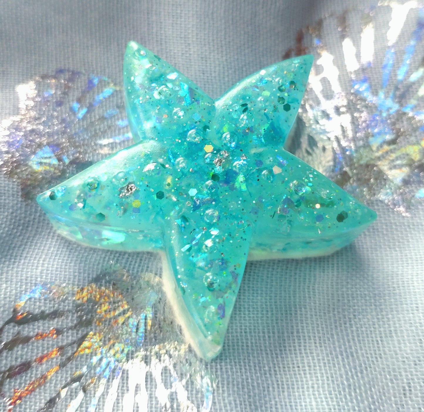 Fridge Magnet - TURQUOISE RESIN STARFISH
