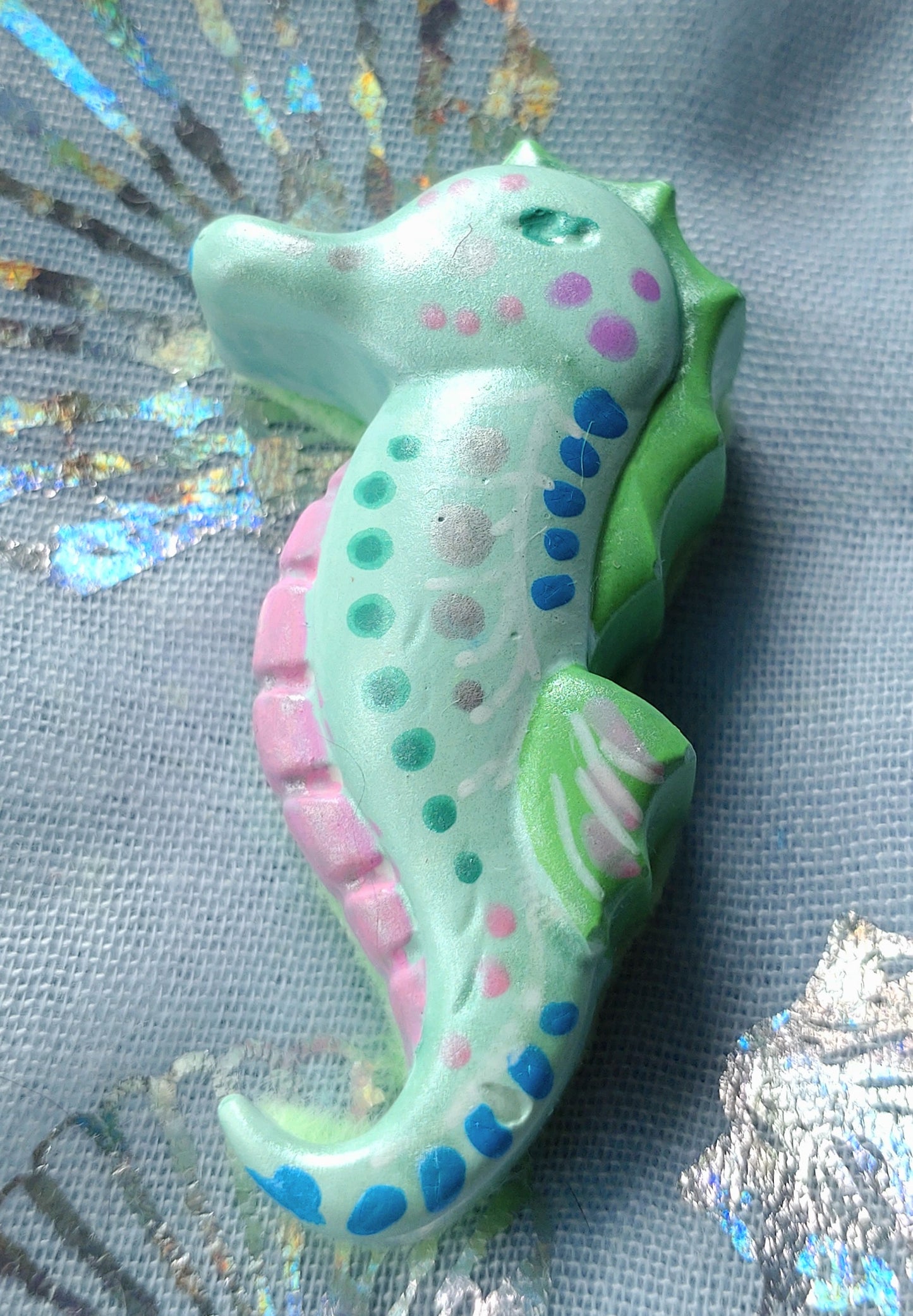 Fridge Magnet - MINT GREEN CRYSTACAL SEAHORSE
