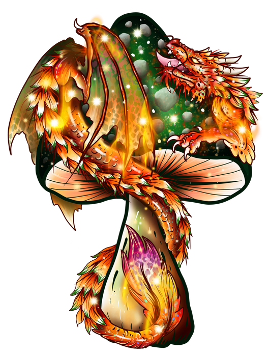 Mushroom Sticker -FIRE DRAGON MUSHROOM (large)