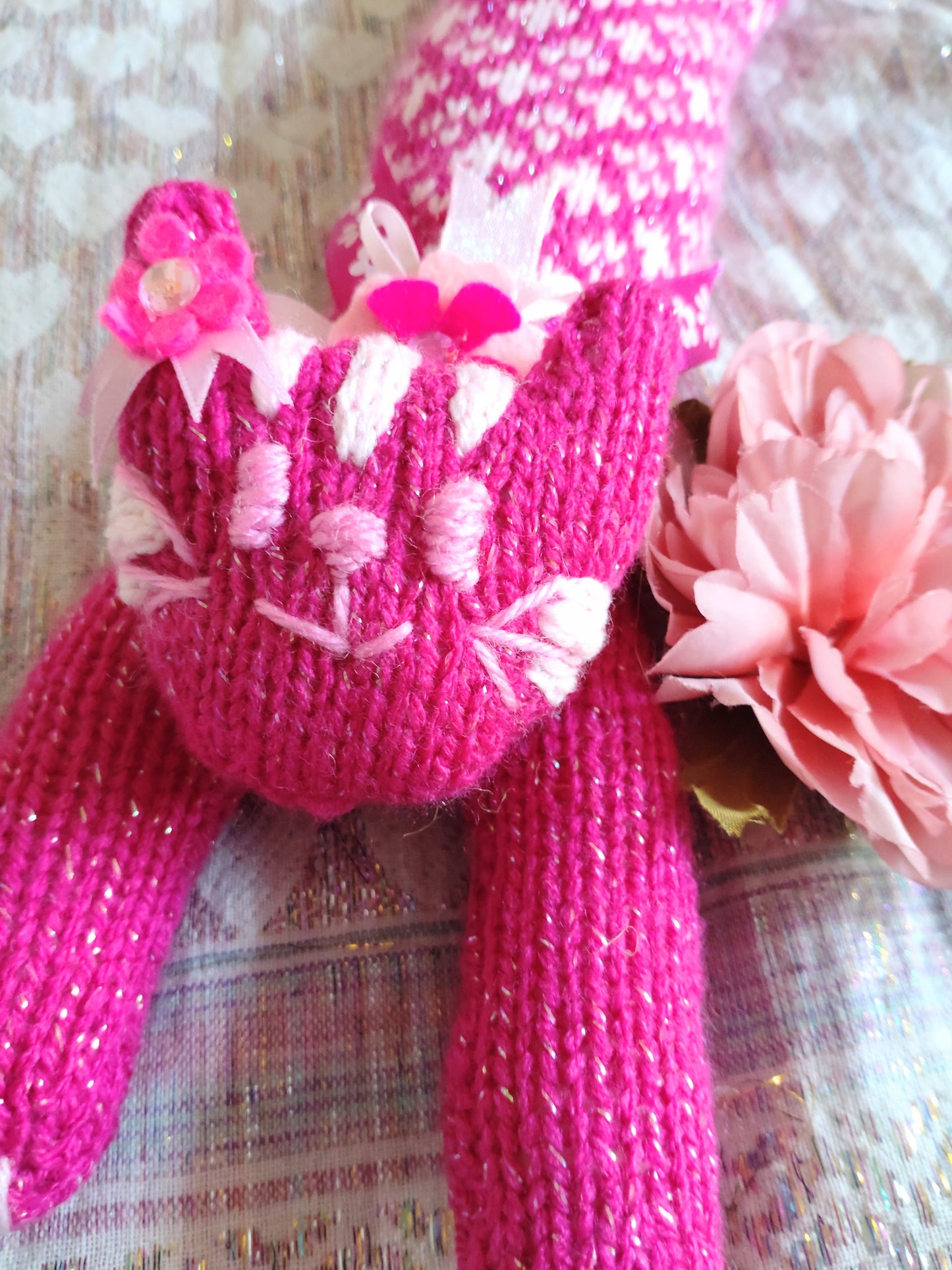 Original Design Fair Isle Feline (small) - FUSCHIA