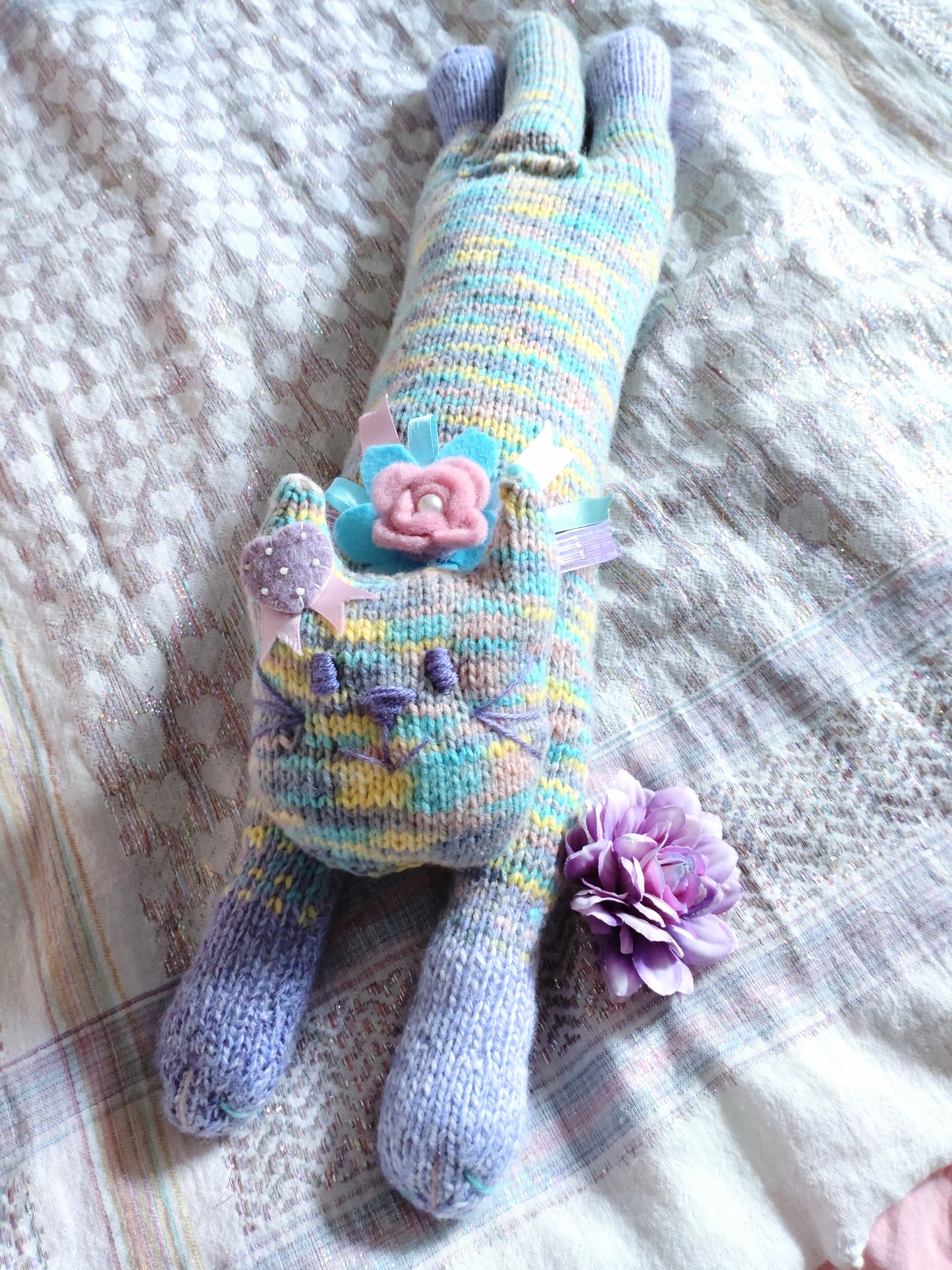 Original Design Fair Isle Felines - LILAC