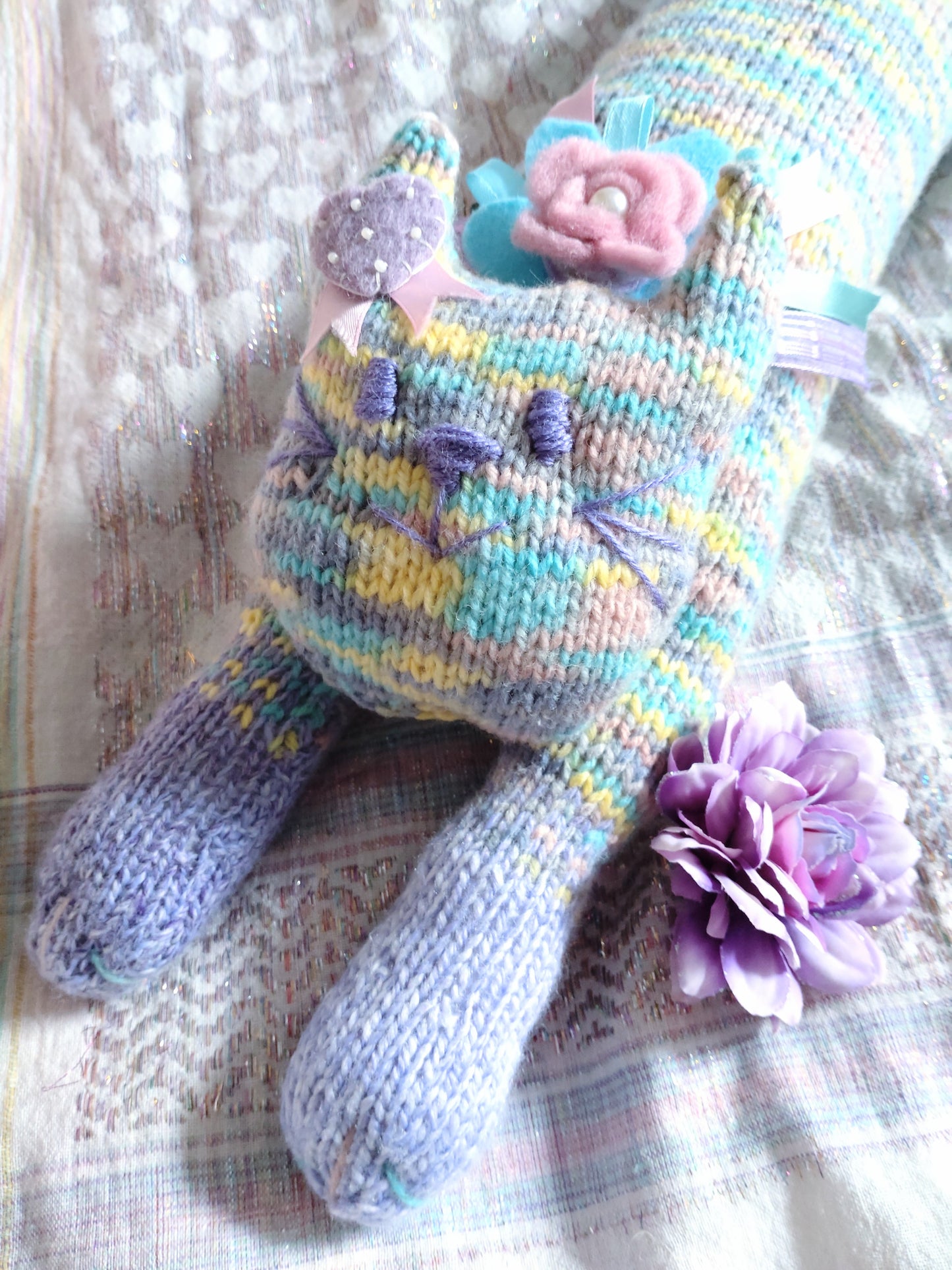Original Design Fair Isle Felines - LILAC