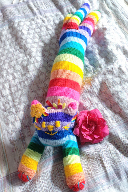 Original Design Fair Isle Feline - RAINBOW