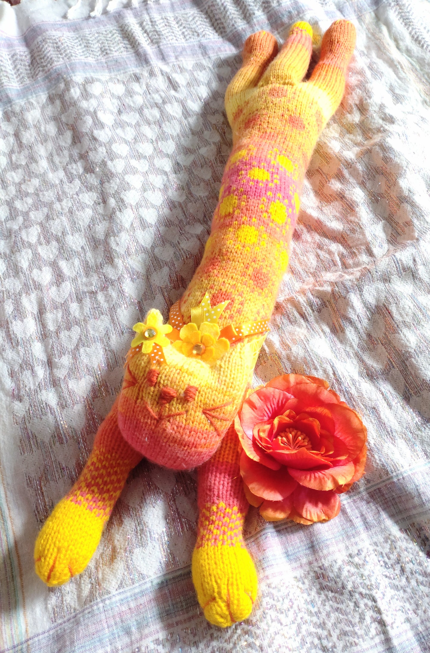 Original Design Fair Isle Feline - SUNSHINE