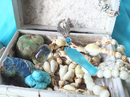 Keepsake/Trinket Box - LIGHT BLUE AND WHITE SEASIDE BOX